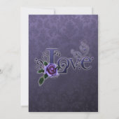  Gothic Donker Paarse Rozen Bruiloft | Kaart (Achterkant)