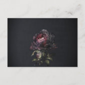 Gothic donker Paarse zwarte pioen bruiloft recepti Informatiekaartje (Achterkant)