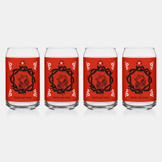 Gothic Donker Romantisch Liefhebbers Gift Blikvorm Glas (Voorkant)