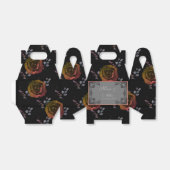 Gothic donkere bloemige gepersonaliseerde bruiloft bedankdoosjes (Uitgevouwen)