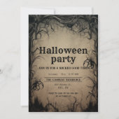 Gothic donkere bomen griezelig Halloween feest Kaart (Voorkant)
