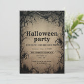 Gothic donkere bomen griezelig Halloween feest Kaart (Staand voorkant)