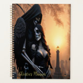 Gothic donkere engel koppel personaliseren planner (Voorkant)