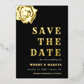 Gothic Donkere Roos Vloeiende oorverdoving Echte F Folie Uitnodiging (Voorkant)