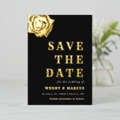 Gothic Donkere Roos Vloeiende oorverdoving Echte F Folie Uitnodiging (Staand Voorkant)