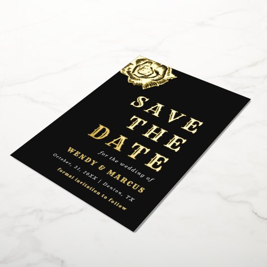 Gothic Donkere Roos Vloeiende oorverdoving Echte F Folie Uitnodiging (Gedraaid)