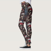 Gothic donkere schedels Kerstman hoeden Gothmas Ke Leggings (Links)