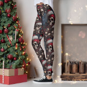 Gothic donkere schedels Kerstman hoeden Gothmas Ke Leggings