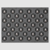 Gothic Donkergrijs Bloemen Schedel Halloween Tissuepapier (Voorkant)