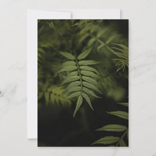 Gothic Donkergroen Bladeren Zwart Huwelijk Handfas Kaart (Achterkant)