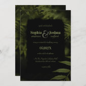 Gothic Donkergroen Bladeren Zwart Huwelijk Handfas Kaart (Voorkant / Achterkant)
