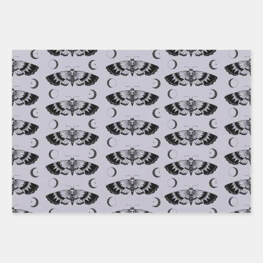 Gothic doodshoofd hawkmot inpakpapier vel (Voorkant 2)