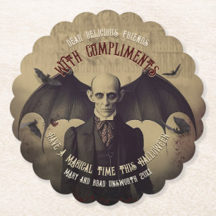 Gothic Dracula Halloween Kartonnen Onderzetters