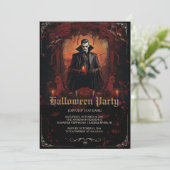 Gothic Dracula Halloween Party Kaart (Staand voorkant)