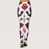 Gothic Dracula Lady Pattern Spooky Vrouwelijk Leggings (Achterkant)