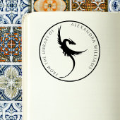 Gothic Dragon Aangepaste naam  Bibliotheek Boek Rubberstempel