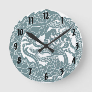 Gothic Dragon Clock Ronde Klok