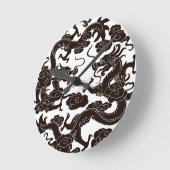 Gothic Dragon Clock Ronde Klok (Hoek)
