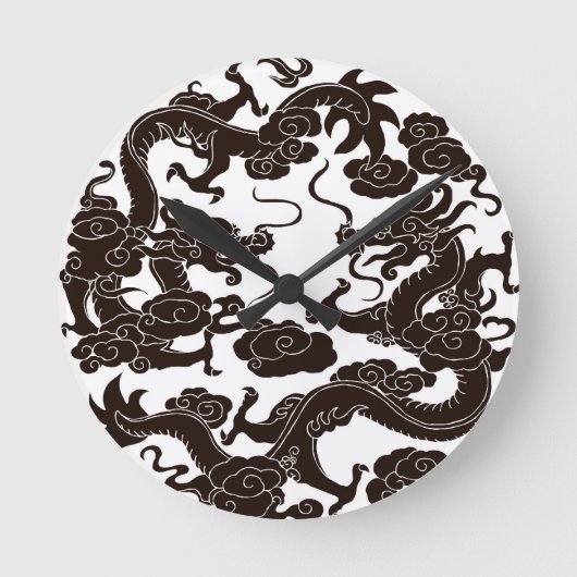 Gothic Dragon Clock Ronde Klok (Voorkant)