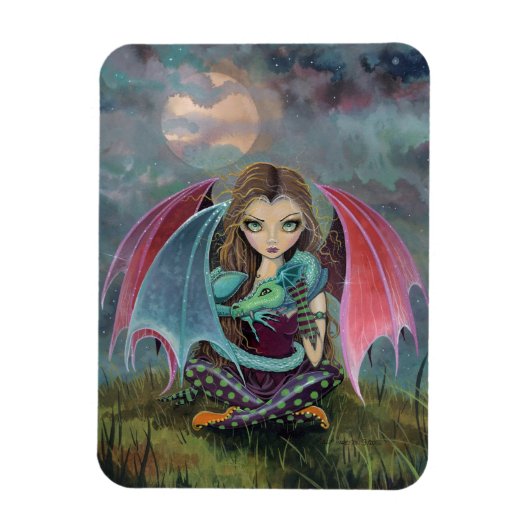 Gothic Dragon en Fairy Fantasy Art Magnet Magneet (Verticaal)