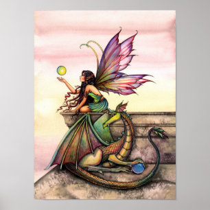 Gothic Dragon Fairy Poster van Molly Harrison
