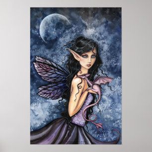 Gothic Dragon Fee Kunstposter van Molly Harrison Poster