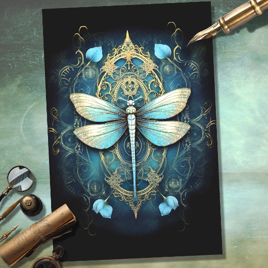 Gothic Dragonfly 1 Decoupage papier