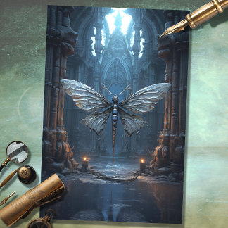 Gothic Dragonfly 3 Decoupage papier