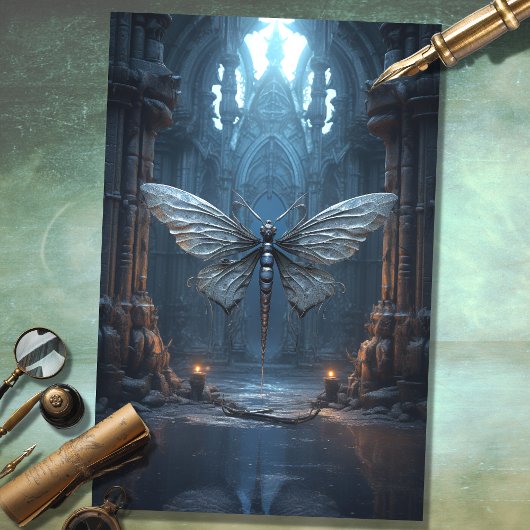 Gothic Dragonfly 3 Decoupage papier