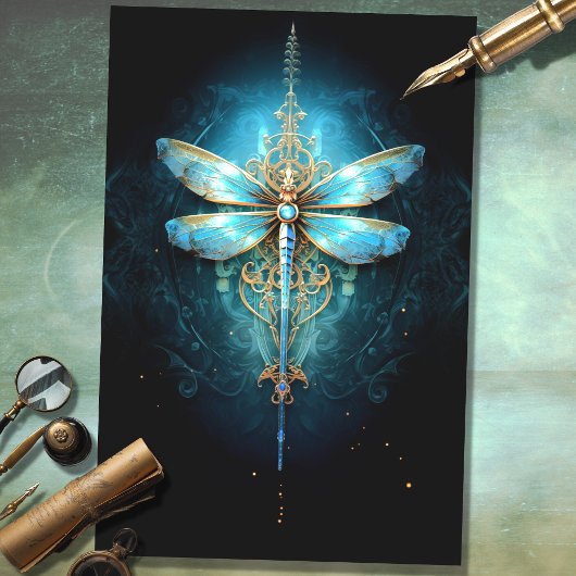 Gothic Dragonfly 4 Decoupage papier