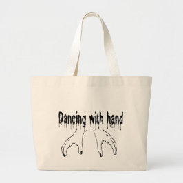 Gothic Drip Font "Dancing With Hand" Horror Themed Grote Tote Bag
