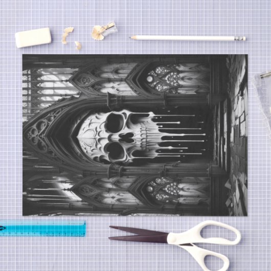 Gothic Dripping 3D Skull Decoupage Papier (Craft)