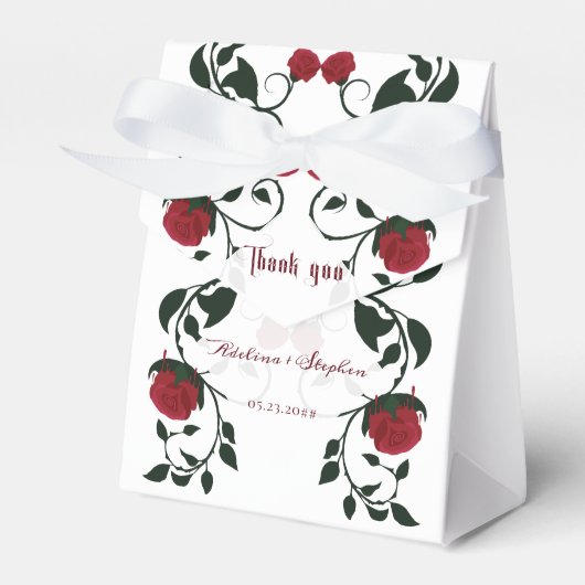 Gothic Dripping Bloody Rozen Moody Wedding Bedankdoosjes (Voorkant Zijde)