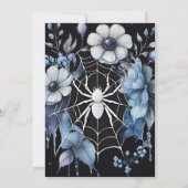 Gothic Dusty Blue Spider Bloemen Web Handfasting Kaart (Achterkant)