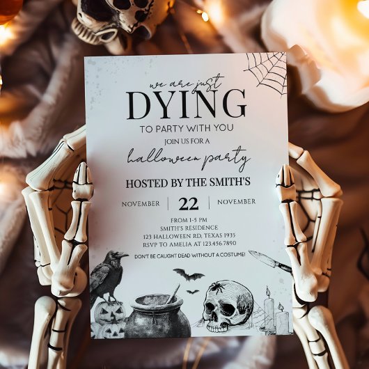 Gothic Dying to Party Halloween Uitnodiging
