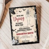 Gothic Dying to Party Halloween Verjaardagsfeest Kaart