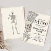 Gothic Dying To Party Skeleton Halloween Party Kaart