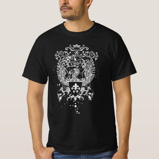 Gothic Eagle Crest - Spookachtige Heraldische sche T-shirt (Voorkant)