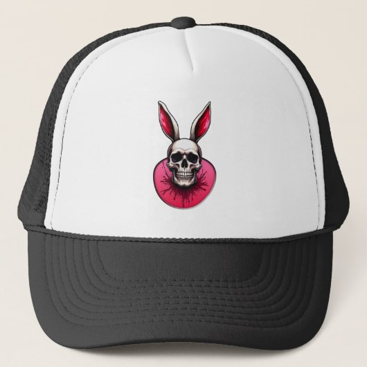 Gothic Easter Bunny – Skull Art - boné Trucker Pet (Voorkant)