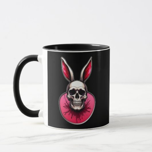 Gothic Easter Bunny – Skull Art - caneca Mok (Links)