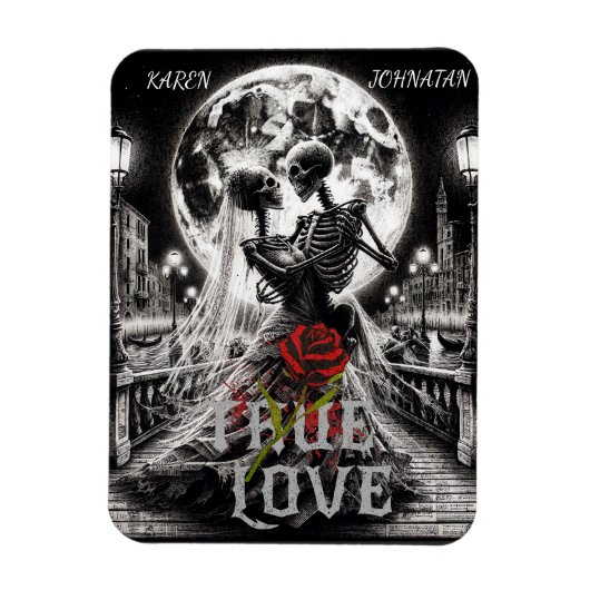 Gothic Echte Liefde Blijft , Aangepaste Namen Magneet (Verticaal)