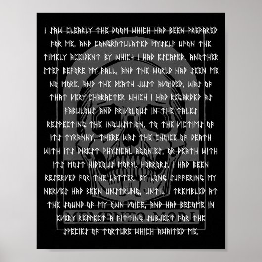 Gothic Edgar Allan E Memento Mori Skull Halloween  Poster (Voorkant)