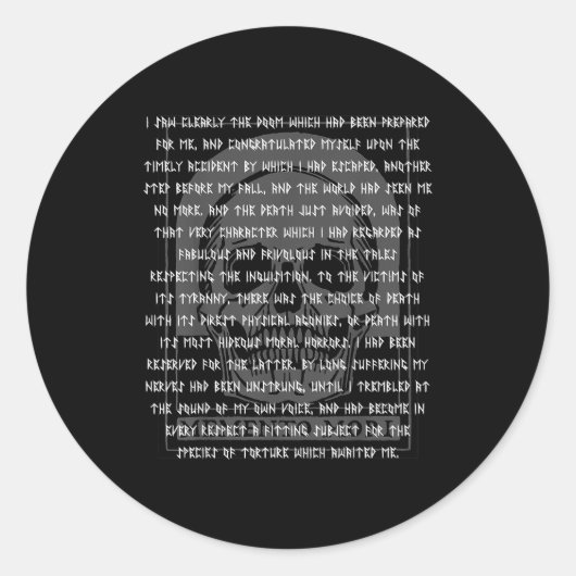 Gothic Edgar Allan E Memento Mori Skull Halloween  Ronde Sticker (Voorkant)