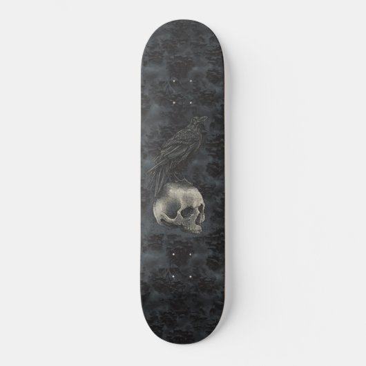 Gothic Edgar Poe Crow Skull Dark Persoonlijk Skateboard (Voorkant)