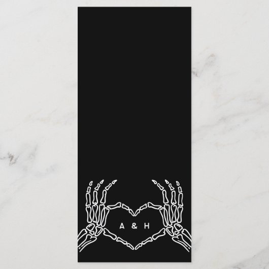 Gothic Edgy Bruiloft Diner Menu (Achterkant)