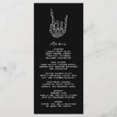 Gothic Edgy Bruiloft Diner Menu (Voorkant)