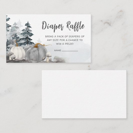 Gothic Een beetje Boo Baby shower Luier Raffle Informatiekaartje (Voorkant / Achterkant)