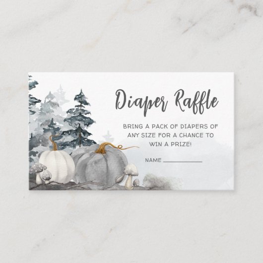 Gothic Een beetje Boo Baby shower Luier Raffle Informatiekaartje (Voorkant)