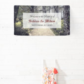 Gothic Eerie Garden Path Welcome Wedding Banner (Insitu)