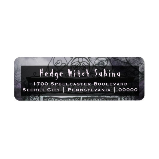 Gothic Eerie Gates & Moon Return Address Label (Voorkant)